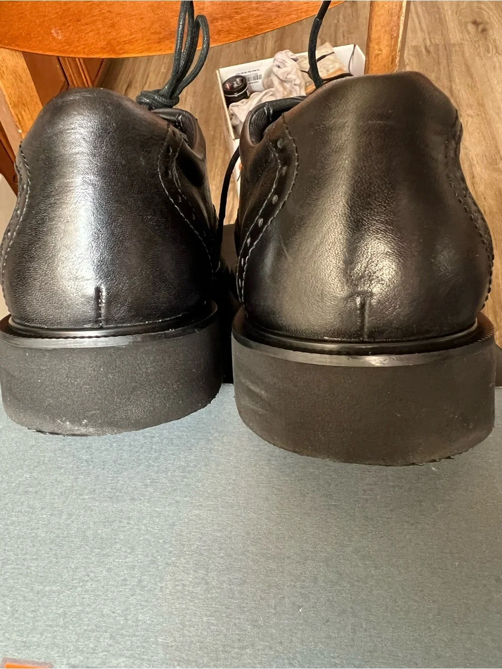 STEEL TOE Rockport Works Dressports Black Wingtip Safety Shoes 10.5 W excellent